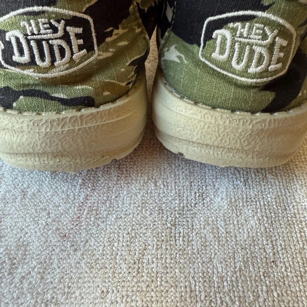 adidas Kids Camouflage Slip-On Moccasins in Green and Black